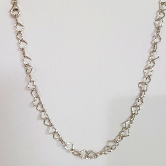 Sterling silver Italy vintage heart link SET necklace and bracelet 😍 - Picture 3 of 7